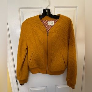 Quilted Mustard Bomber Jacket